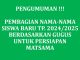 PEMBAGIAN GUGUS MATSAMA SISWA BARU MAN 2 KOTA PAYAKUMBUH TP. 2024/2025