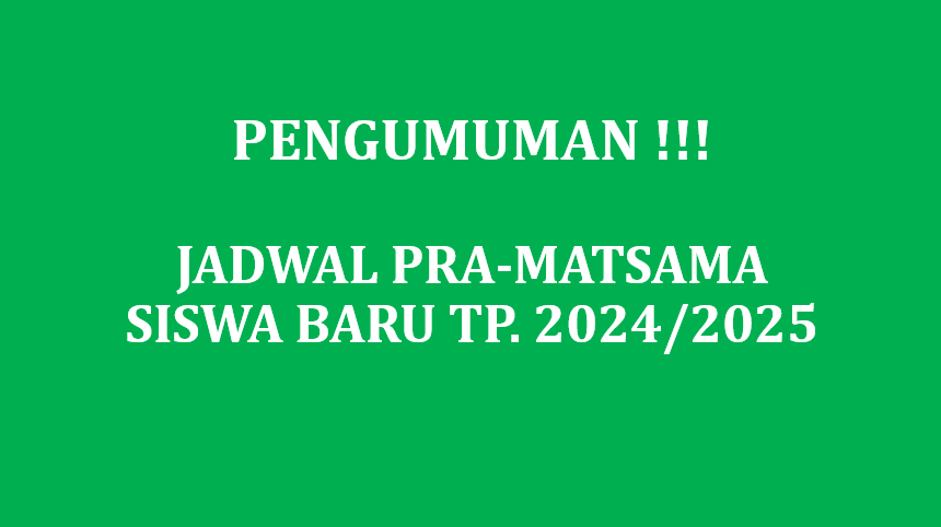 JADWAL PRA MATSAMA