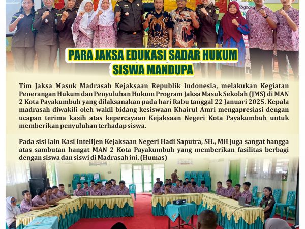 Jaksa Kota Payakumbuh Masuk Madrasah