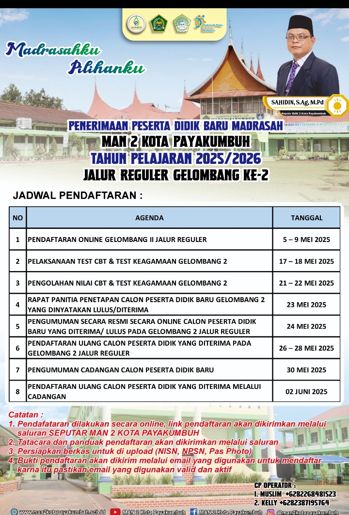 PPDBM Gelombang II (Terakhir) MAN 2 Kota Payakumbuh PPDBM Gelombang II (Terakhir) MAN 2 Kota Payakumbuh
